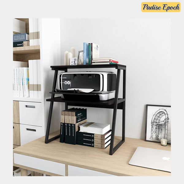 Padise Epoch Desktop 3Tier Wood Printer Stand Black Large Size High